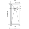 Mexen Stone+ receveur de douche rectangulaire en composite 200 x 80 cm, blanc, cache doré - 44108020-G