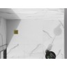 Mexen Stone+ receveur de douche rectangulaire en composite 130 x 80 cm, blanc, cache-douche doré - 44108013-G