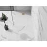 Mexen Stone+ receveur de douche rectangulaire en composite 140 x 80 cm, blanc, cache doré - 44108014-G