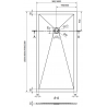 Mexen Stone+ bac en composite rectangulaire 200 x 100 cm, blanc, cache noir - 44101020-B