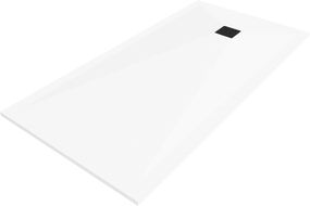Mexen Stone+ receveur de douche rectangulaire en composite 160 x 80 cm, blanc, cache noir - 44108016-B