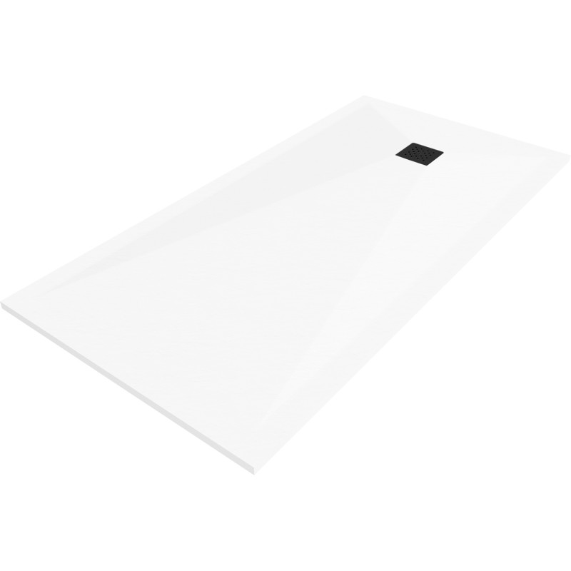 Mexen Stone+ receveur de douche rectangulaire en composite 180 x 80 cm, blanc, cache noir - 44108018-B