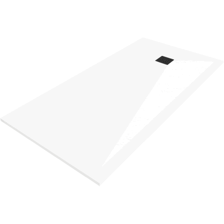Mexen Stone+ receveur de douche composite rectangulaire 160 x 70 cm, blanc, cache noir - 44107016-B