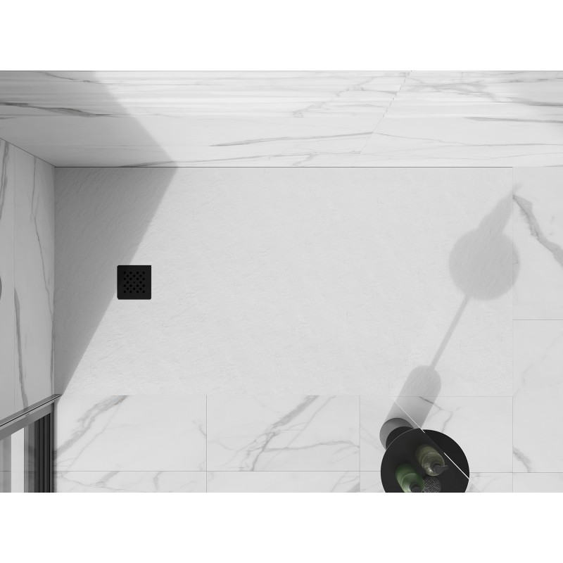 Mexen Stone+ receveur de douche composite rectangulaire 200 x 80 cm, blanc, cache noir - 44108020-B