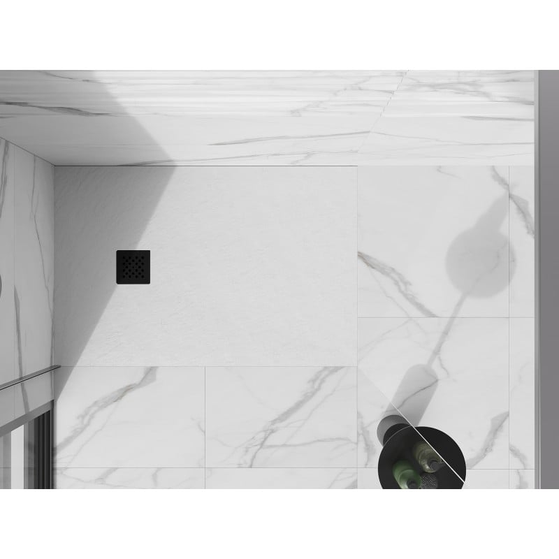 Mexen Stone+ receveur de douche composite rectangulaire 100 x 90 cm, blanc, cache noir - 44109010-B