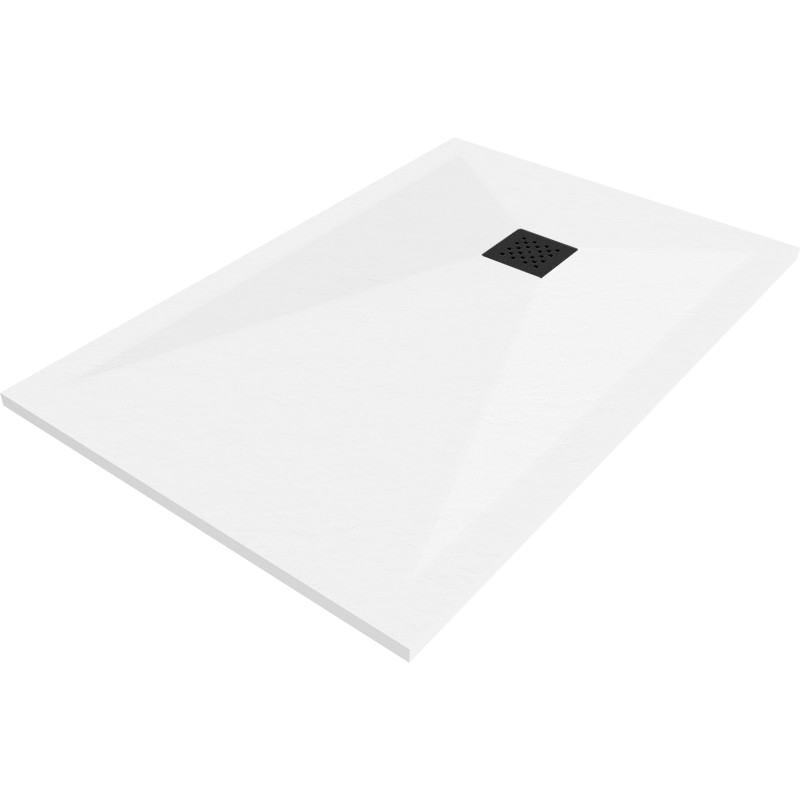Mexen Stone+ receveur de douche rectangulaire en composite 110 x 90 cm, blanc, cache noir - 44109011-B