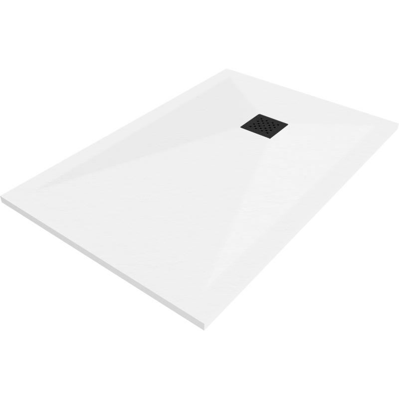 Mexen Stone+ bac rectangulaire en composite 100 x 70 cm, blanc, cache noir - 44107010-B