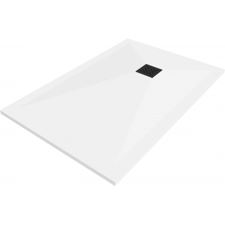 Mexen Stone+ receveur de douche composite rectangulaire 110 x 70 cm, blanc, cache noir - 44107011-B