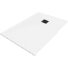 Receveur rectangulaire en composite Mexen Stone+ 90 x 80 cm, blanc, grille noire - 44108090-B