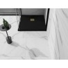 Mexen Stone+ receveur de douche en composite carré 100 x 100 cm, noir, cache doré - 44701010-G