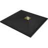 Mexen Stone+ receveur de douche carré composite 80 x 80 cm, noir, cache-douche doré - 44708080-G