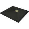 Mexen Stone+ receveur de douche carré en composite 80 x 80 cm, noir, cache doré - 44708080-G