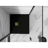 Mexen Stone+ receveur de douche en composite carré 100 x 100 cm, noir, cache doré - 44701010-G