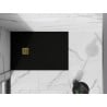 Receveur de douche composite rectangulaire Mexen Stone+ 100 x 70 cm, noir, grille dorée - 44707010-G