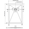 Mexen Stone+ bac en composite rectangulaire 100 x 80 cm, noir, cache en or - 44708010-G
