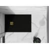 Mexen Stone+ receveur de douche composite rectangulaire 140 x 80 cm, noir, cache doré - 44708014-G