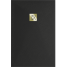 Mexen Stone+ receveur de douche composite rectangulaire 140 x 80 cm, noir, cache doré - 44708014-G