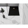 Mexen Stone+ receveur de douche rectangulaire composite 140 x 90 cm, noir, cache doré - 44709014-G