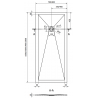 Mexen Stone+ receveur de douche composite rectangulaire 180 x 70 cm, noir, cache en or - 44707018-G