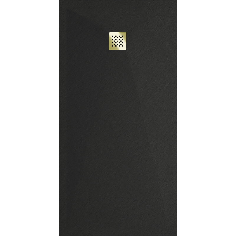 Mexen Stone+ receveur de douche rectangulaire en composite 160 x 80 cm, noir, cache or - 44708016-G