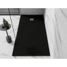 Mexen Stone+ receveur de douche rectangulaire en composite 160 x 90 cm, noir, cache doré - 44709016-G
