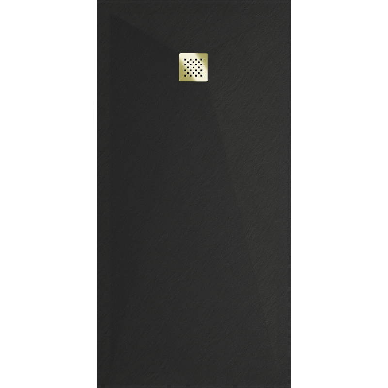 Mexen Stone+ receveur de douche rectangulaire en composite 180 x 100 cm, noir, cache or - 44701018-G