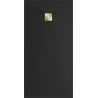 Bac de douche composite Mexen Stone+ rectangulaire 200 x 100 cm, noir, avec cache en or - 44701020-G