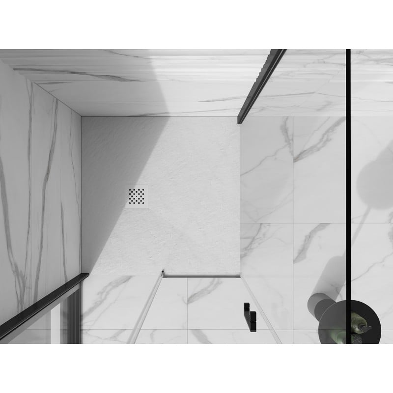 Mexen Stone+ receveur de douche composite carré 90 x 90 cm, blanc, cache blanc - 44109090-W