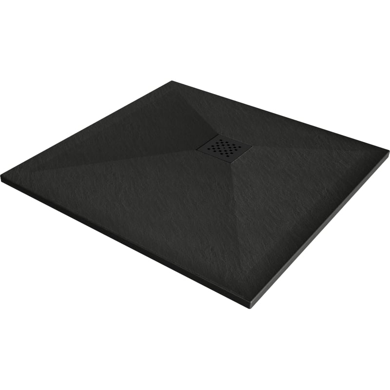 Mexen Stone+ receveur de douche carré en composite 70 x 70 cm, noir, cache noir - 44707070-B