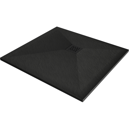 Mexen Stone+ receveur de douche carré en composite 70 x 70 cm, noir, cache noir - 44707070-B