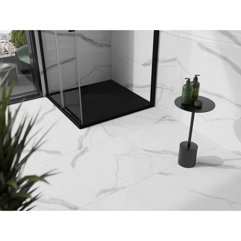 Mexen Stone+ receveur de douche composite carré 90 x 90 cm, noir, cache noir - 44709090-B