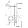 Mexen Uno robinet de baignoire encastré, or - 71435-50