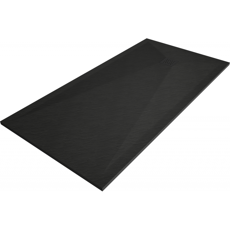 Mexen Stone+ bac à douche en composite rectangulaire 180 x 100 cm, noir, cache noir - 44701018-B