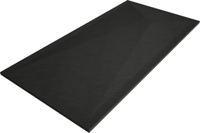 Mexen Stone+ bac à douche en composite rectangulaire 180 x 100 cm, noir, cache noir - 44701018-B