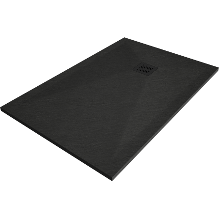 Bac à douche composite rectangulaire Mexen Stone+ 130 x 90 cm, noir, cache noir - 44709013-B