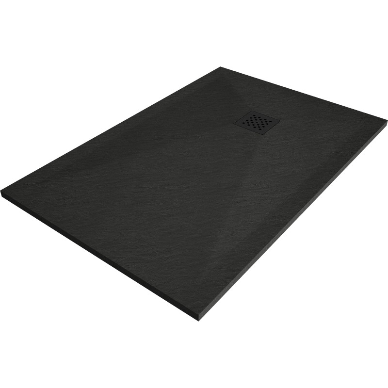 Mexen Stone+ receveur de douche composite rectangulaire 100 x 80 cm, noir, cache noir - 44708010-B