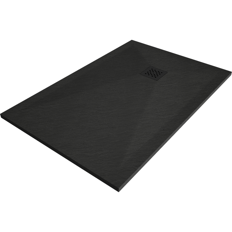 Mexen Stone+ bac en composite rectangulaire 90 x 70 cm, noir, cache noir - 44707090-B