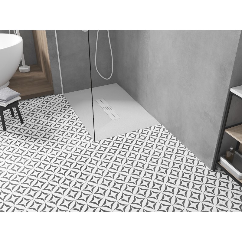 Mexen Toro receveur de douche rectangulaire SMC 100 x 80 cm, blanc, cache blanc - 43108010-W