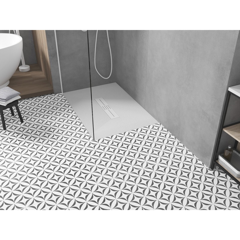 Mexen Toro receveur de douche rectangulaire SMC 110 x 80 cm, blanc, cache blanc - 43108011-W