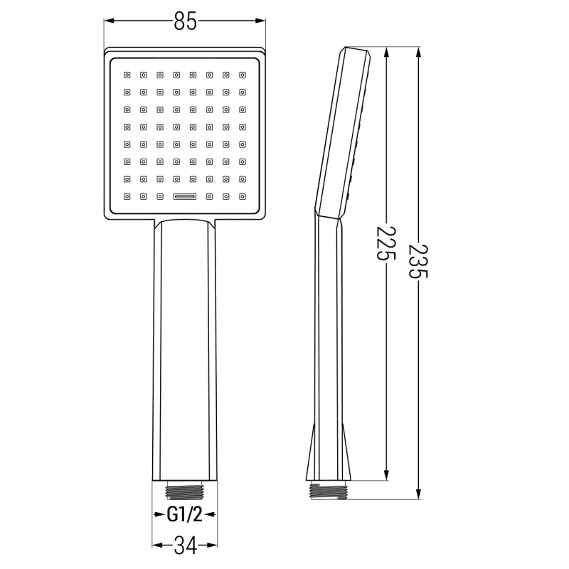 Mexen R-45 pommeau de douche 1 fonction, noir - 79545-70