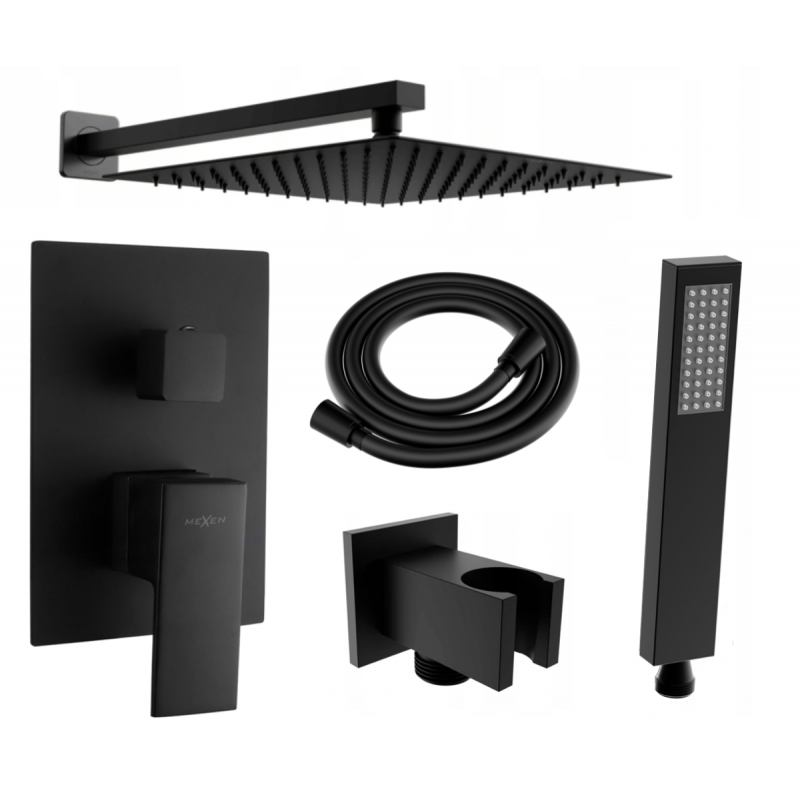 Mexen Uno DR02 ensemble de douche encastré, noir - 71435DR02-70