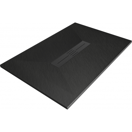 Bac à douche rectangulaire Mexen Toro SMC 140 x 90 cm, noir, cache noir - 43709014-B