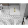 Receveur de douche rectangulaire Mexen Toro SMC 120 x 90 cm, blanc, cache-douche doré - 43109012-G