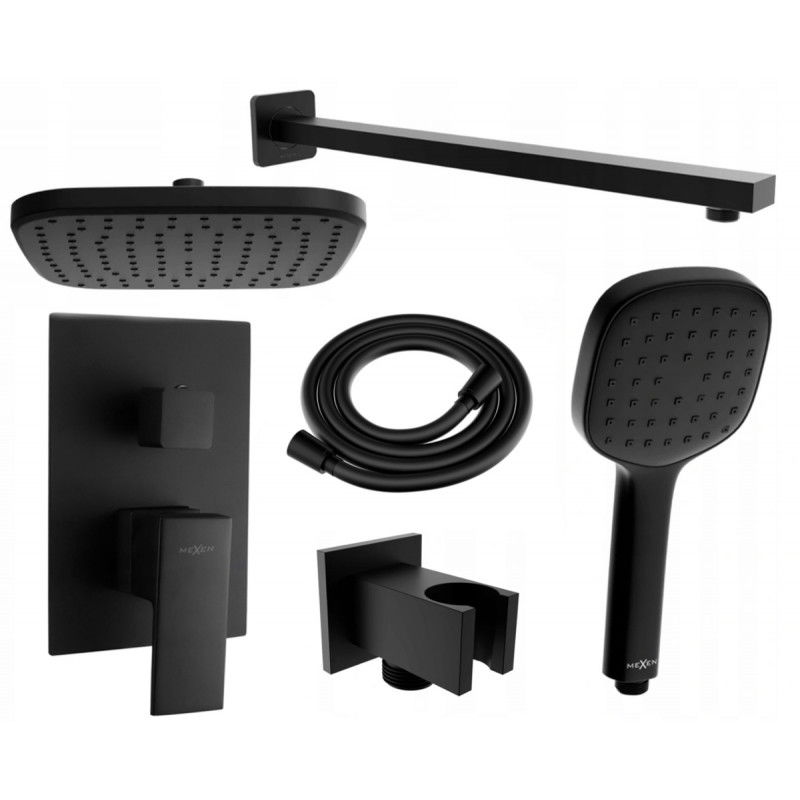 Mexen Uno DR33 ensemble de douche encastré, noir - 71435DR33-70