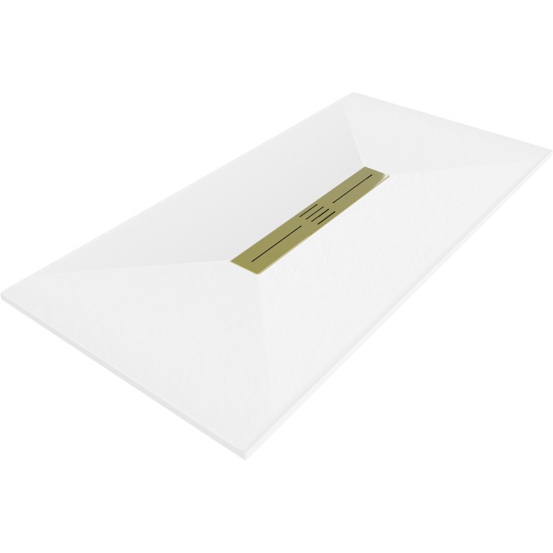 Mexen Toro receveur de douche rectangulaire SMC 170 x 70 cm, blanc, cache doré - 43107017-G