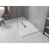 Receveur rectangulaire Mexen Toro SMC 200 x 70 cm, blanc, cache-douche doré - 43107020-G
