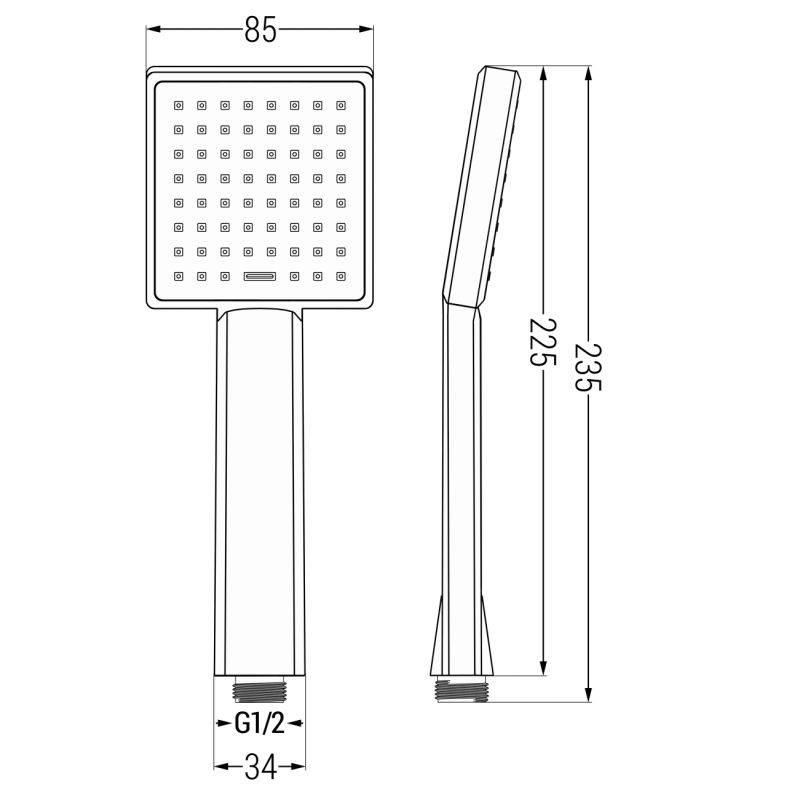 Mexen Uno Ensemble de douche encastré DR45, chrome - 71435DR45-00