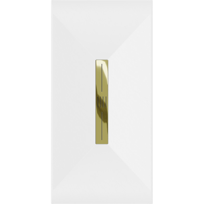 Mexen Toro receveur de douche rectangulaire SMC 150 x 90 cm, blanc, cache doré - 43109015-G