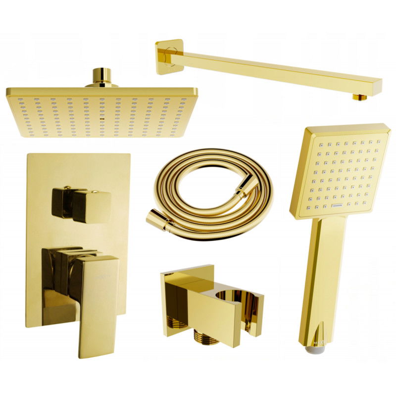 Mexen Uno DR45 ensemble de douche encastré, doré - 71435DR45-50