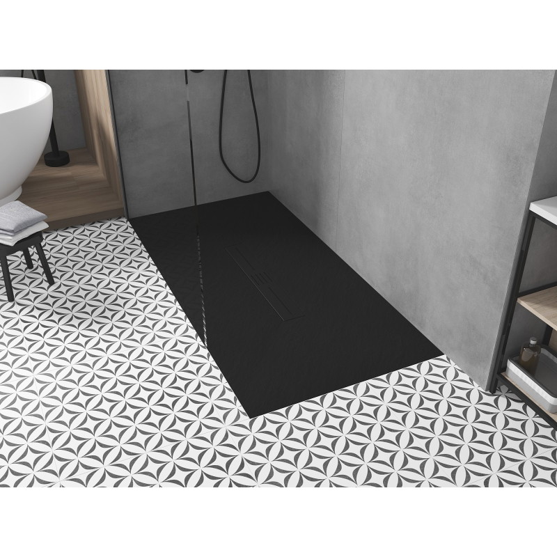 Mexen Toro receveur de douche rectangulaire SMC 170 x 70 cm, noir, cache noir - 43707017-B